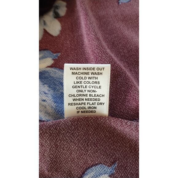 Elle Floral Print Tank Top sleeveless Ruffle Tie front Blouse Size M - Picture 6 of 9